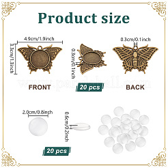 DIY Dome Alloy Butterfly Pendant Jewelry Making Kits&nbsp;DIY-PH0023-39AB