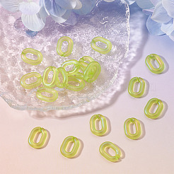 透明アクリルクイックリンクコネクター20個  アブカラー楕円リンク  緑黄  19x14mm&nbsp;OACR-TADJ0001-03G