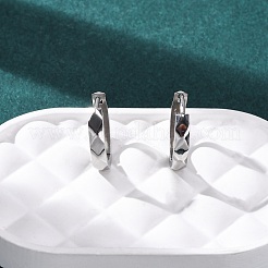 304ステンレススチールフープピアス  316ステンレス鋼  プラチナ  15x3mm&nbsp;EJEW-D331-10P