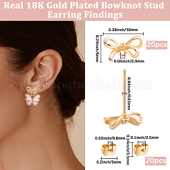 20Pcs Bowknot Brass Stud Earring Findings&nbsp;KK-BBC0028-23