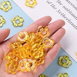 透明なアクリルビーズフレーム  花  オレンジ  19x20x3.5mm  穴：1.6mm  内径：6.5mm  約632個/500g&nbsp;TACR-S154-29B-81