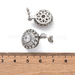 真鍮マイクロペーブクリアキュービックジルコニアスタッドピアス  花  プラチナ  21.5x16mm&nbsp;EJEW-C130-01P