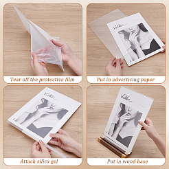 Rectangle Acrylic Table Card Holder&nbsp;AJEW-WH0777-017