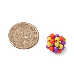 丸い織りビーズ  釣り糸ナイロンワイヤーと合成ターコイズビーズ  染め  カラフル  15~16mm  穴：4mm  5個/セット&nbsp;TURQ-JF-4MM-01