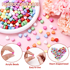 200Pcs 10 Colors Opaque Acrylic Beads&nbsp;MACR-YW0003-81