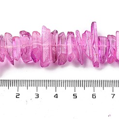 天然染色クォーツビーズ連売り  ツートン  チップ  カメリア  16~35x3~9mm  穴：1mm  約35~39個/連  7.48~7.68インチ（19~19.5cm）&nbsp;G-G791-14P