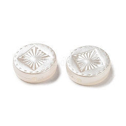 ABSプラスチックパール調ビーズ  フラットラウンド  ホワイト  15.5x5mm  穴：1.8mm&nbsp;LS-X-OACR-L013-040
