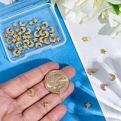 60個2スタイル真鍮ビーズ  混合図形  18KGP本金メッキ  5.4~6x6~6.9x2.5~3mm  穴：1mm  30個/スタイル&nbsp;KK-BBC0022-33
