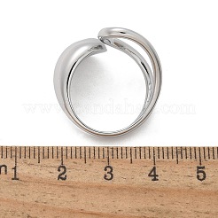 女性用304ステンレススチールカフリング  ステンレス鋼色  usサイズ8 1/2(18.5mm)&nbsp;RJEW-A063-01A-P