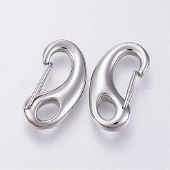 Tarnish Resistant 304 Stainless Steel Push Gate Snap Keychain Clasp Findings&nbsp;STAS-G039-03P