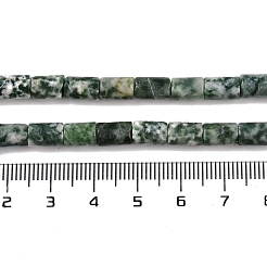 天然グリーンスポットジャスパービーズ連売り  コラム  7.5~8.5x5~6mm  穴：1mm  約45~46個/連  14.69~15.04インチ（37.3~38.2cm）&nbsp;G-C128-A17-01