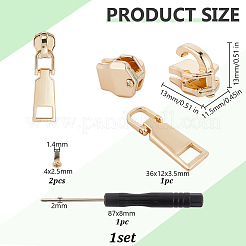 ステンレススチールジッパーアクセサリー  ライトゴールド  13x11.5x13mm&nbsp;FIND-WH0173-498KCG