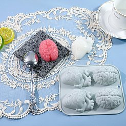 DIYフォンダンシリコンモールド  キャンケ作り用  ハロウィン用  心臓と脳  ゲインボロ  151x122x30mm&nbsp;PW-WG87CB8-01