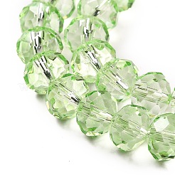 透明焼付塗料ガラスビーズ  多面カット  ロンデル  芝生の緑  8x6mm  穴：1.4mm&nbsp;X1-DGLA-A034-T8mm-D11