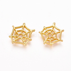 合金カボション  クモの巣  UV樹脂フィラー用  エポキシ樹脂ジュエリー作り  ゴールドカラー  12x11.5x1.5mm&nbsp;PALLOY-WH0068-21G