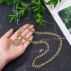 1Pc 8MM Brass Cuban Link Chain Necklaces for Men&nbsp;NJEW-SP0001-19
