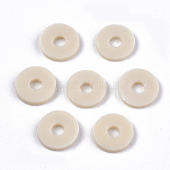 手作り樹脂粘土ビーズ  ジュエリー工芸用品のDIY用  ディスク/フラットラウンド  ヒシビーズ  ライトゴールデンロッドイエロー  4x1mm  穴：1mm  約50600個/920g&nbsp;LS-CLAY-Q251-4.0mm-106