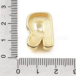 真鍮のスライドチャーム  長持ちメッキ  カドミウムフリーと鉛フリー＆ニッケルフリー  18KGP本金メッキ  文字Q  20.5x14.5x6mm  穴：7.5x3mm&nbsp;KK-E802-33G-R