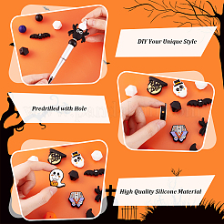 ハロウィンシリコンビーズ36種類18個  ミックスカラー  15~30x14~26x7~14mm  穴：2~3mm&nbsp;SIL-PH0001-28