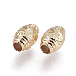 Electroplate Brass Textured Beads&nbsp;KK-F789-30G