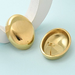 イオンプレーティング（IP）304ステンレススチール製スタッドピアス（女性用）  オーバル  18KGP本金メッキ  31x24mm&nbsp;EJEW-M089-08G
