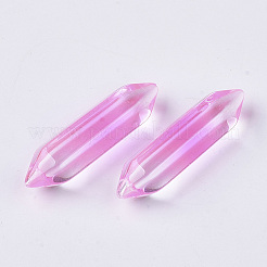 ガラス二重終端ポイントビーズ  穴なし/ドリルなし  弾丸  ミックスカラー  30~32x8~9x8mm&nbsp;GLAA-S167-12