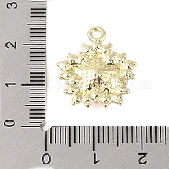 ラインストーンペンダント付きラックメッキ合金  スター  ゴールドカラー  ミスティローズ  20x17x6mm  穴：2mm&nbsp;FIND-B037-03G-03