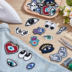 1 Bag Eye Polyester with Rayon Embroidery Iron on/Sew on Patches&nbsp;PATC-PH0001-47