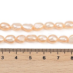 天然養殖淡水パールビーズ連売り  研磨両側  グレード4 A  桃パフ  6~7mm  穴：0.6mm  約44~45個/連  13.39''~13.58''（34~34.5センチメートル）&nbsp;PEAR-P064-20I-03B-01
