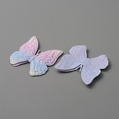蝶の形の布にパッチを縫い付けますアップリケ  服のジーンズのための DIY 縫製クラフト装飾  パールピンク  52x48x2mm&nbsp;DIY-WH0032-89E