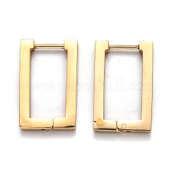 304ステンレススチール長方形ハギーフープピアス  ゴールドカラー  20x13x3mm  ピン：1mm&nbsp;STAS-H156-10A-G