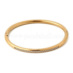 304 Stainless Steel Micro Pave Cubic Zirconia Hinged Bangles for Women&nbsp;BJEW-D408-30G