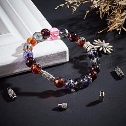 真鍮製ネジ式クラスプ  コラム  プラチナ  12.5x4mm  穴：0.5mm  50セット /箱&nbsp;KK-NB0002-10