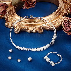 35Pcs 3 Size Round 925 Sterling Silver Textured Beads&nbsp;STER-PH0001-68