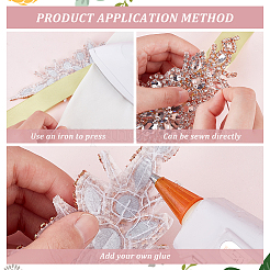 Flower Glass Crystal Rhinestone Applques&nbsp;DIY-WH0304-643B
