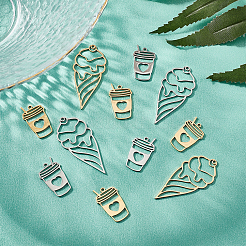 16Pcs 4 Style 201 Stainless Steel Pendants&nbsp;STAS-DC0006-57