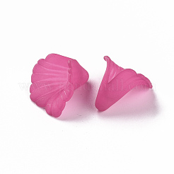 透明なアクリルビーズキャップ  朝顔ビーズ  艶消し  花  赤ミディアム紫  18x18x17mm  穴：1.5mm  約700個/500g&nbsp;PL551-C16