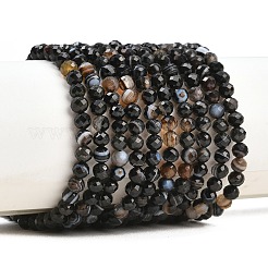Natural Dyed & Heated Black Agate Beads Strands&nbsp;G-RM250101-C18