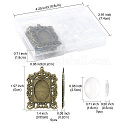 DIY Rectangle Pendant Making Kits&nbsp;DIY-FS0009-38