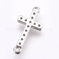 Brass Micro Pave Cubic Zirconia Links&nbsp;ZIRC-E152-43P-RS