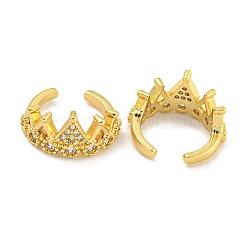 Brass Micro Pave Clear Cubic Zirconia Cuff Earrings&nbsp;EJEW-C104-113G