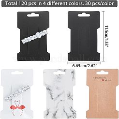 厚紙紙ヘアクリップディスプレイカード  ミックスカラー  11.5x6.65x0.02cm  4色  30個/カラー  120個/セット&nbsp;CDIS-NB0001-12