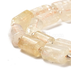 加熱された天然シトリンビーズ連売り  シードビーズで  多面カット  コラム  8.5~11x5.5~6.5mm  穴：1mm  約14~15個/連  7.48''（19センチメートル）&nbsp;G-N327-06-16