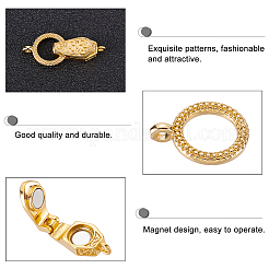 4セット2色の真鍮製折りたたみ式マグネット留め具  プラチナ·ゴールデン  31mm  2セット/カラー&nbsp;KK-CA0002-99