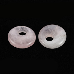 天然石ローズクォーツペンダント  ドーナツ/円盤  17.5~18.5x5.5mm  穴：5.5mm&nbsp;G-T122-67Q