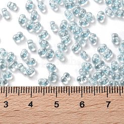 ガラスシードビーズ  透明色光沢  ピーナッツ  ライトスカイブルー  4~4.5x2~2.5x2~2.5mm  穴：0.8~0.9mm  約10000個/ポンド&nbsp;SEED-L011-05B-07