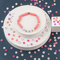 DIYジュエリー作成キット  ccbプラスチック＆アクリル＆手作りポリマークレイビーズを含む  弾性水晶の線  ミックスカラー  ビーズ：1120個/セット&nbsp;DIY-FS0001-93A