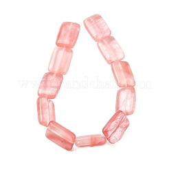 チェリークォーツガラスビーズ連売り  長方形  18x13x5.5mm  穴：1mm  約11個/連  7.68''~7.87''（19.5~20センチメートル）&nbsp;G-S386-A09