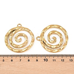 304ステンレスペンダント  槌目渦巻きチャーム  ゴールドカラー  39x36.5x4mm  穴：3.5mm&nbsp;LS-STAS-F339-06G