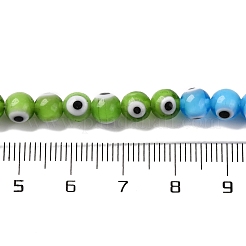 Chakra Theme Handmade Evil Eye Lampwork Beads Strands&nbsp;LAMP-G164-06A